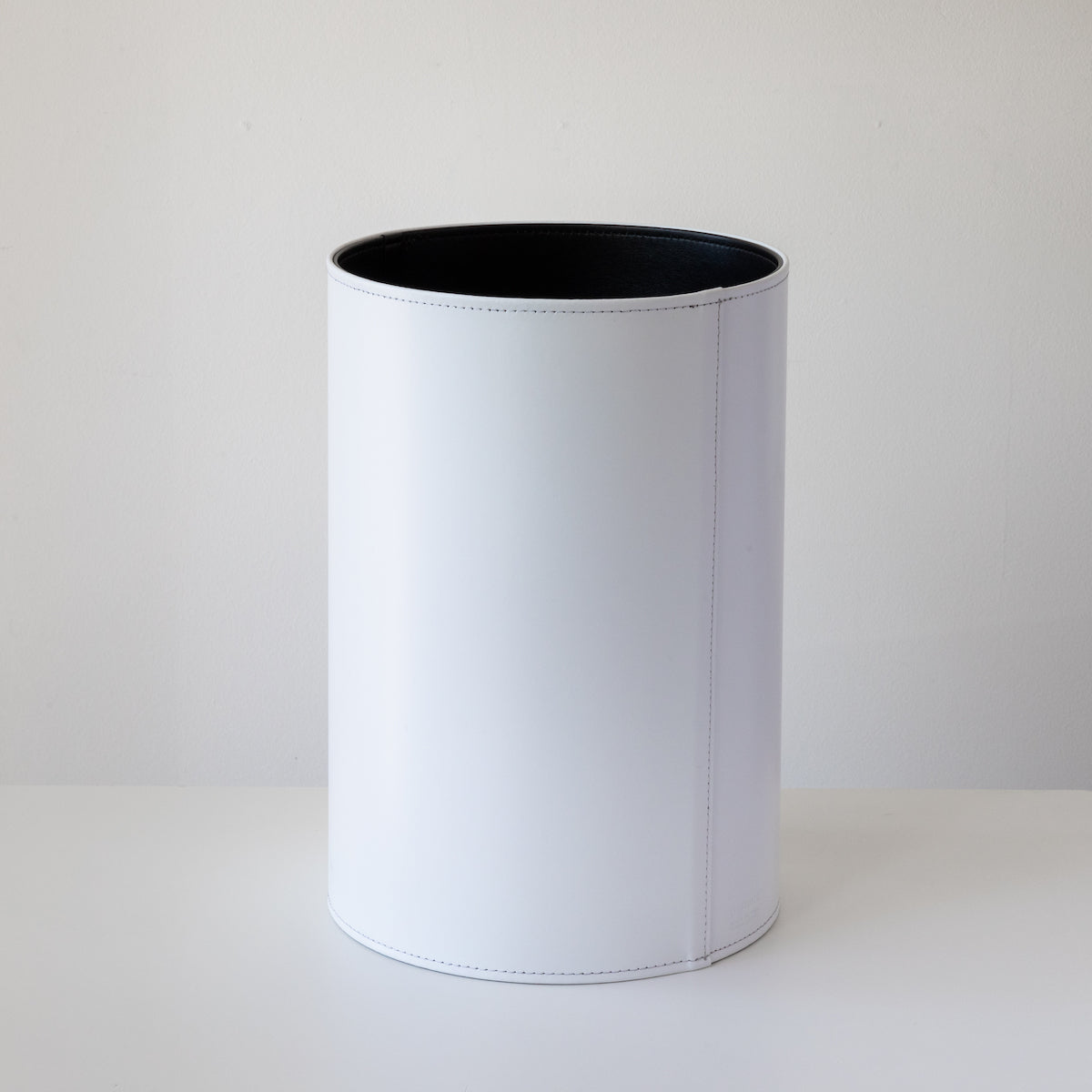 Round Leather Wastebaskets