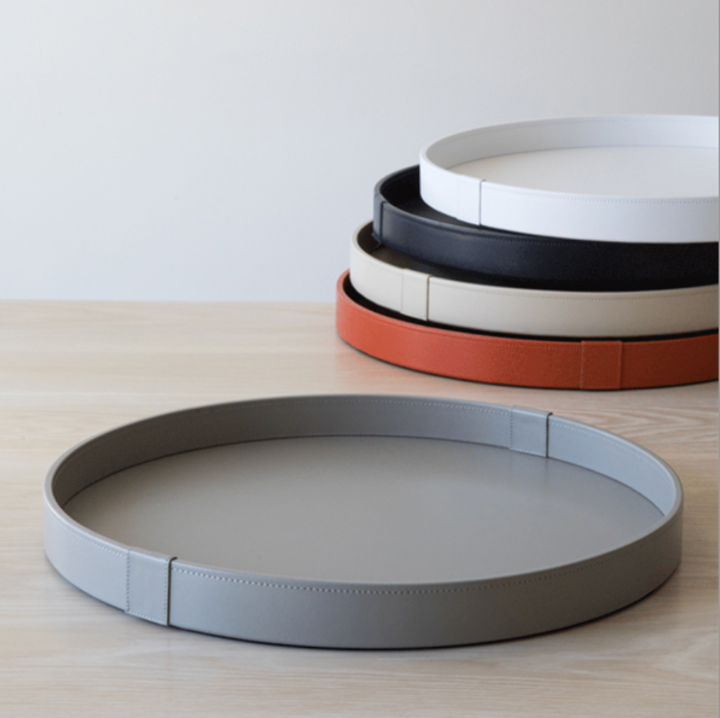 Round Leather Trays