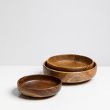 Wood Shallow Serving Bowls